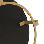 Round Wood Coffee Table with 6-Curved Metal Legs, Modern Style – Black / Gold