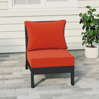 Polytrends Birchwood All Weather HDPE Outdoor Patio Deep Seating Black Armless Chair With Cushions (1-Piece)