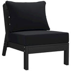 Polytrends Birchwood All Weather HDPE Outdoor Patio Deep Seating Black Armless Chair With Cushions (1-Piece)