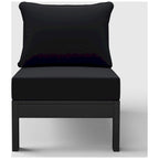 Polytrends Birchwood All Weather HDPE Outdoor Patio Deep Seating Black Armless Chair With Cushions (1-Piece)