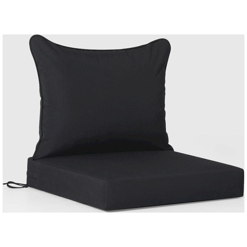 Polytrends Birchwood All Weather HDPE Outdoor Patio Deep Seating Black Armless Chair With Cushions (1-Piece)