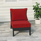 Polytrends Birchwood All Weather HDPE Outdoor Patio Deep Seating Black Armless Chair With Cushions (1-Piece)