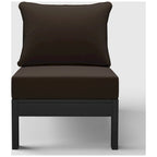 Polytrends Birchwood All Weather HDPE Outdoor Patio Deep Seating Black Armless Chair With Cushions (1-Piece)