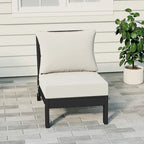 Polytrends Birchwood All Weather HDPE Outdoor Patio Deep Seating Black Armless Chair With Cushions (1-Piece)