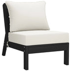 Polytrends Birchwood All Weather HDPE Outdoor Patio Deep Seating Black Armless Chair With Cushions (1-Piece)
