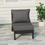 Polytrends Birchwood All Weather HDPE Outdoor Patio Deep Seating Black Armless Chair With Cushions (1-Piece)