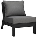 Polytrends Birchwood All Weather HDPE Outdoor Patio Deep Seating Black Armless Chair With Cushions (1-Piece)
