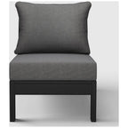 Polytrends Birchwood All Weather HDPE Outdoor Patio Deep Seating Black Armless Chair With Cushions (1-Piece)