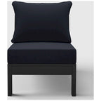 Polytrends Birchwood All Weather HDPE Outdoor Patio Deep Seating Black Armless Chair With Cushions (1-Piece)