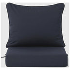 Polytrends Birchwood All Weather HDPE Outdoor Patio Deep Seating Black Armless Chair With Cushions (1-Piece)