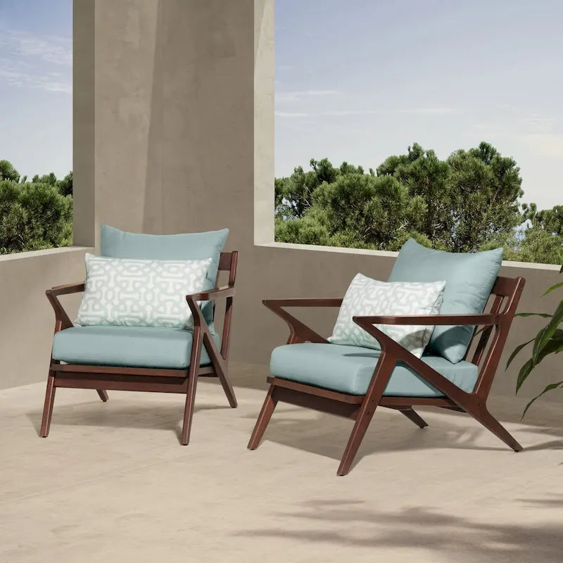 Vaughn 2 Piece Sunbrella Outdoor Patio Club Chairs