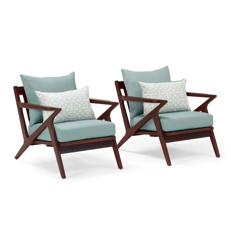 Vaughn 2 Piece Sunbrella Outdoor Patio Club Chairs