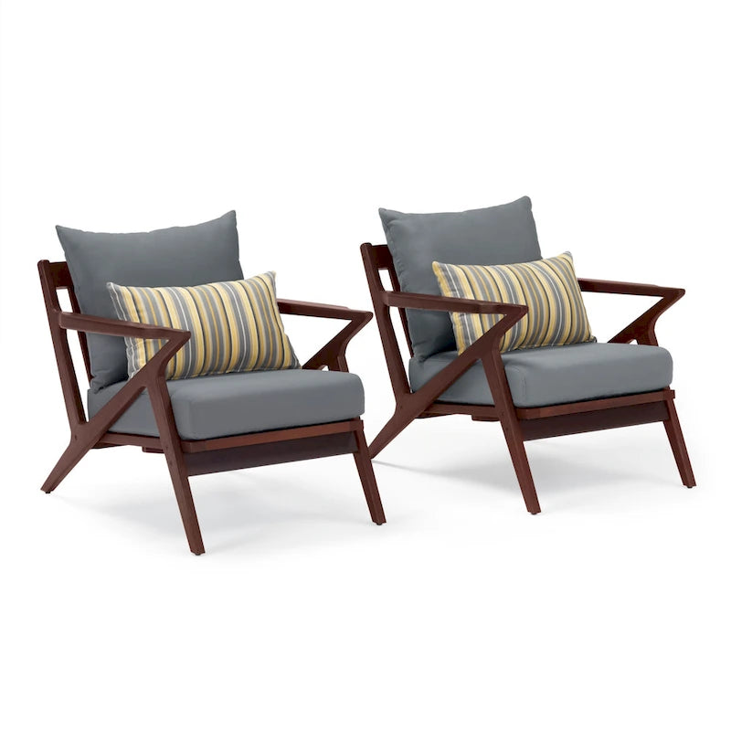 Vaughn 2 Piece Sunbrella Outdoor Patio Club Chairs