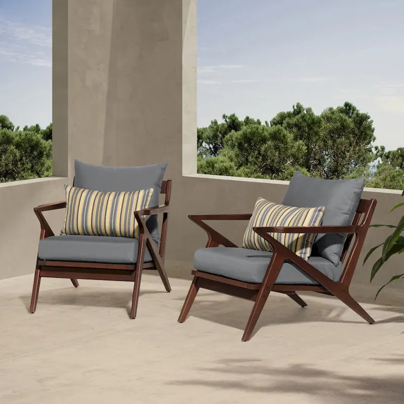 Vaughn 2 Piece Sunbrella Outdoor Patio Club Chairs