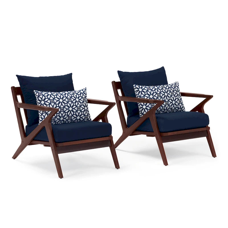 Vaughn 2 Piece Sunbrella Outdoor Patio Club Chairs