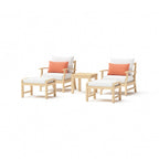 Kooper 5 Piece Sunbrella Outdoor Patio Club Chair And Ottoman Set