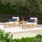 Kooper 5 Piece Sunbrella Outdoor Patio Club Chair And Ottoman Set