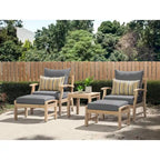 Kooper 5 Piece Sunbrella Outdoor Patio Club Chair And Ottoman Set