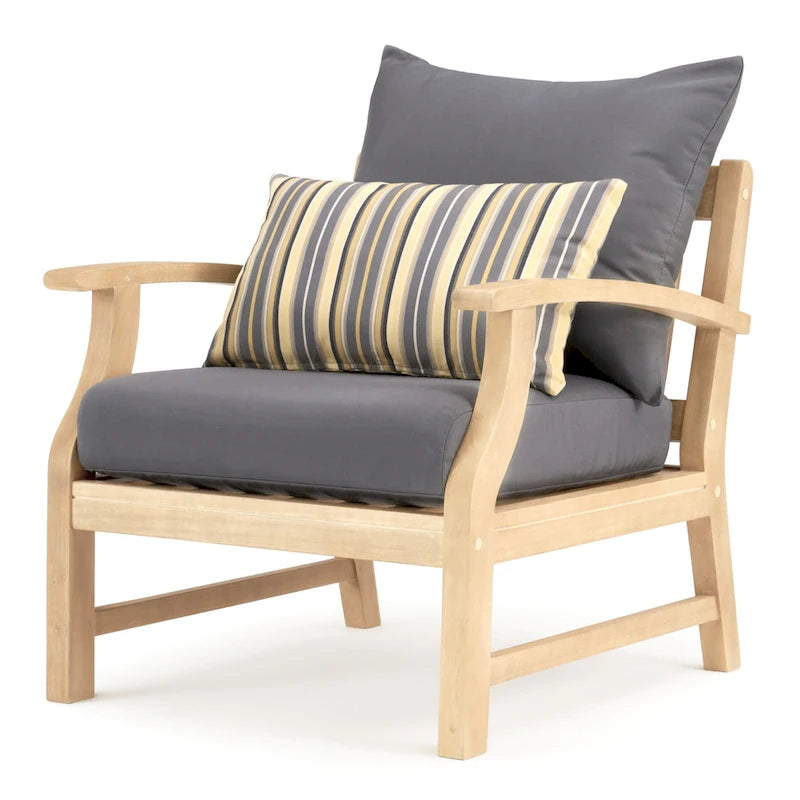 Kooper 5 Piece Sunbrella Outdoor Patio Club Chair And Ottoman Set