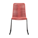 Set of Two 23 Red Metal Outdoor Dining Chair