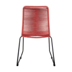 Set of Two 23 Red Metal Outdoor Dining Chair
