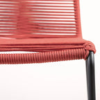 Set of Two 23 Red Metal Outdoor Dining Chair
