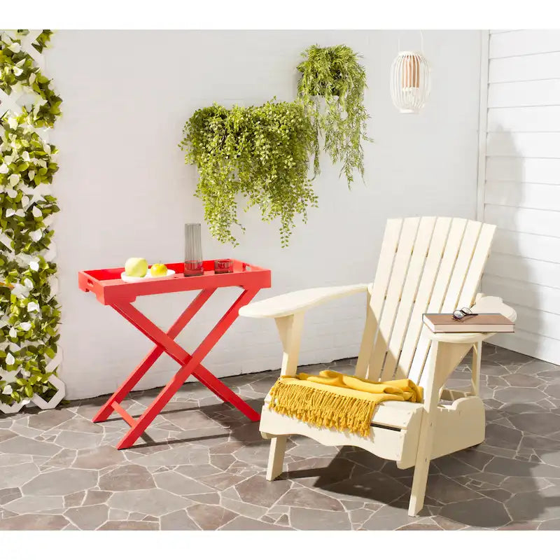 SAFAVIEH Outdoor Living Mopani Adirondack Beige Acacia Wood Chair - 34W x 37D x 33H