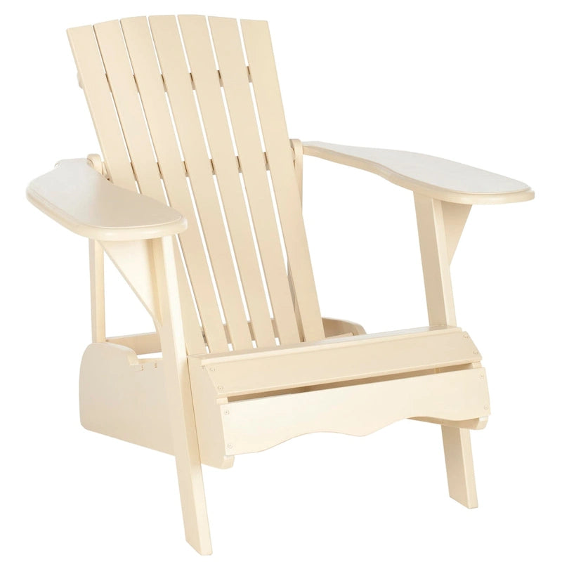 SAFAVIEH Outdoor Living Mopani Adirondack Beige Acacia Wood Chair - 34W x 37D x 33H