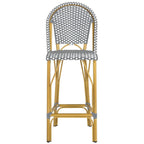 SAFAVIEH Ford Outdoor Stacking Grey/White Parisian Bistro 30-inch Barstool - 19W x 22D x 47H