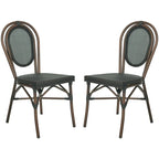 SAFAVIEH Rural Woven Dining Indoor/ Outdoor Esben Black Side Chairs (Set of 2) - 17W x 22D x 36H
