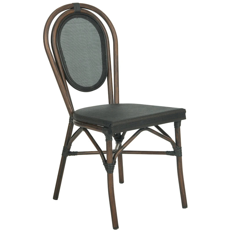 SAFAVIEH Rural Woven Dining Indoor/ Outdoor Esben Black Side Chairs (Set of 2) - 17W x 22D x 36H