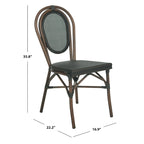 SAFAVIEH Rural Woven Dining Indoor/ Outdoor Esben Black Side Chairs (Set of 2) - 17W x 22D x 36H