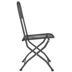Outdoor Patio Folding Dining Chair Set of 4, Dark Gray Mesh Metal