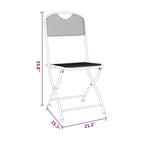 Outdoor Patio Folding Dining Chair Set of 4, Dark Gray Mesh Metal