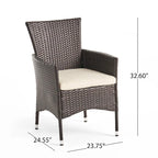 Outdoor Multibrown PE Wicker Dining Chairs (Set of 2)