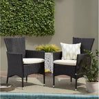 Outdoor Multibrown PE Wicker Dining Chairs (Set of 2)