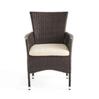 Outdoor Multibrown PE Wicker Dining Chairs (Set of 2)