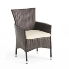 Outdoor Multibrown PE Wicker Dining Chairs (Set of 2)