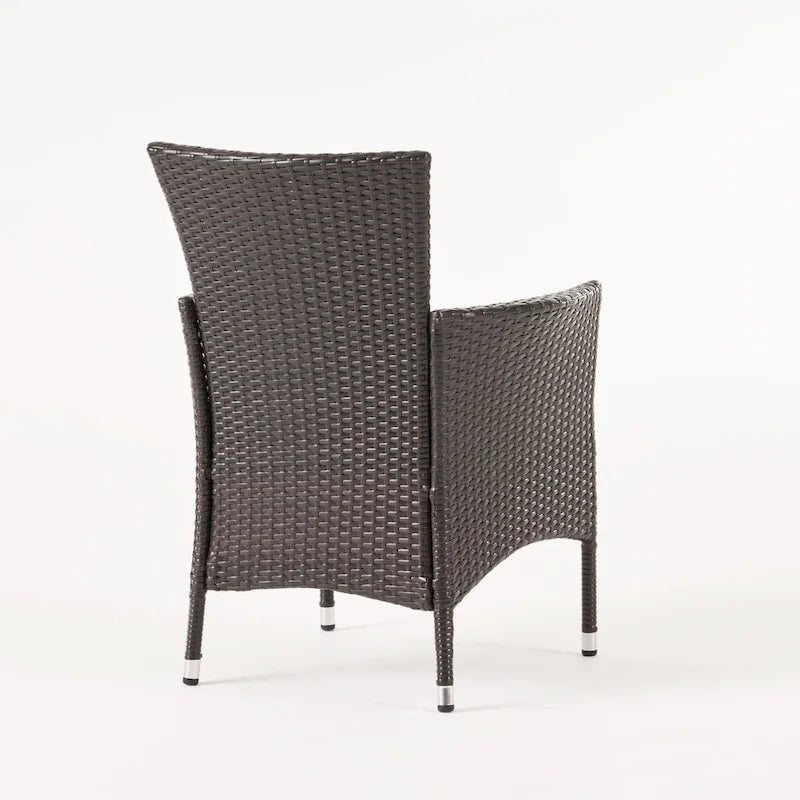 Outdoor Multibrown PE Wicker Dining Chairs (Set of 2)