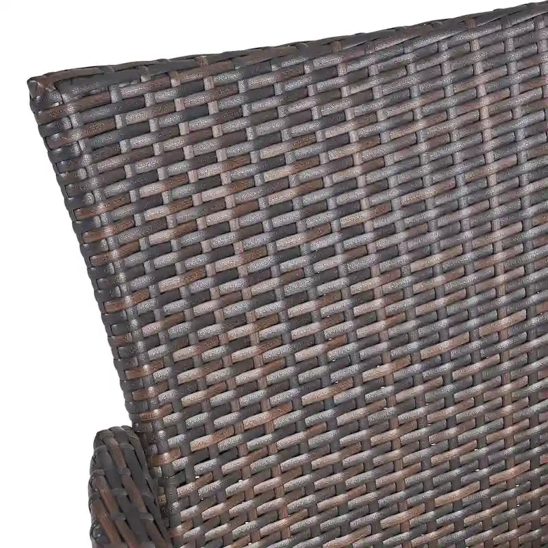 Outdoor Multibrown PE Wicker Dining Chairs (Set of 2)