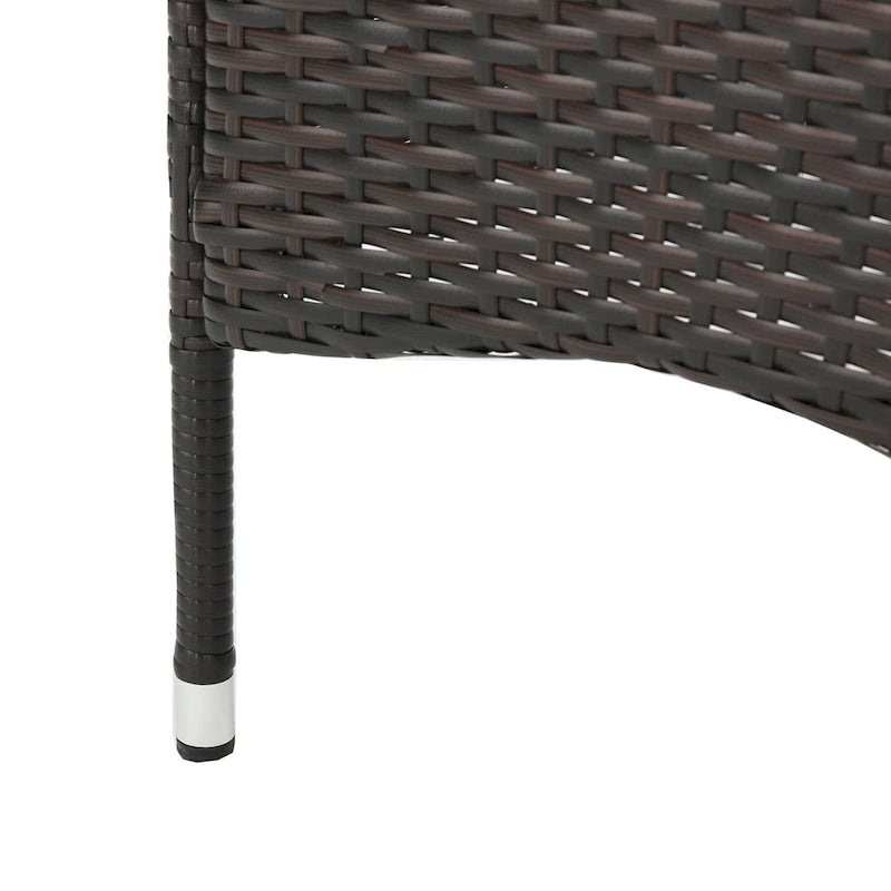Outdoor Multibrown PE Wicker Dining Chairs (Set of 2)