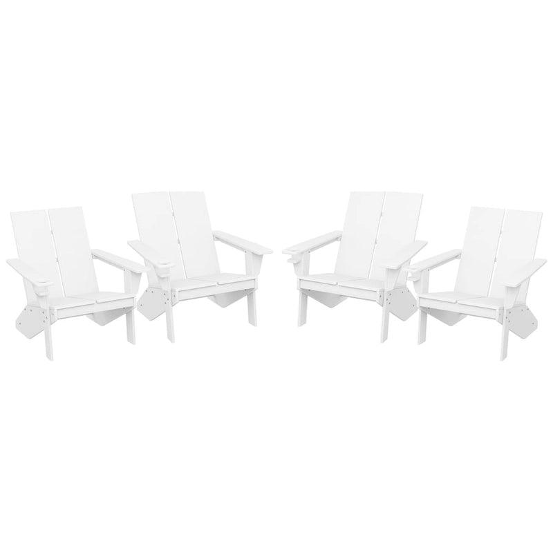 Polytrends Coastin Modern Poly Adirondack Chair (Set of 4), Black