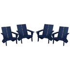 Polytrends Coastin Modern Poly Adirondack Chair (Set of 4), Black