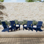 Polytrends Coastin Modern Poly Adirondack Chair (Set of 4), Black