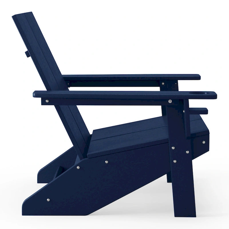 Polytrends Coastin Modern Poly Adirondack Chair (Set of 4), Black