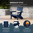 Polytrends Coastin Modern Poly Adirondack Chair (Set of 4), Black