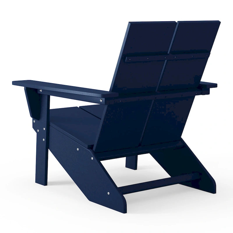 Polytrends Coastin Modern Poly Adirondack Chair (Set of 4), Black