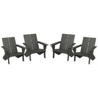 Polytrends Coastin Modern Poly Adirondack Chair (Set of 4), Black