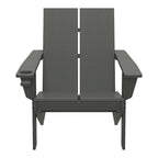 Polytrends Coastin Modern Poly Adirondack Chair (Set of 4), Black