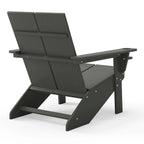 Polytrends Coastin Modern Poly Adirondack Chair (Set of 4), Black